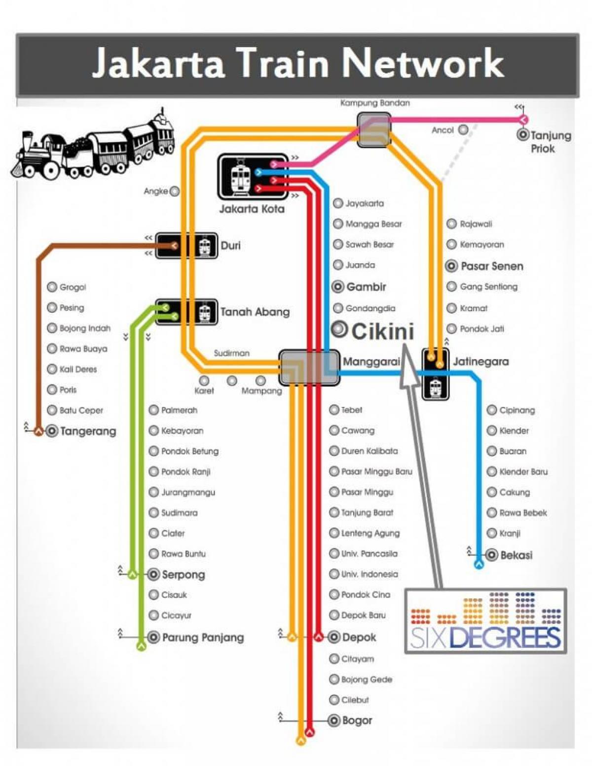 kat jeyografik nan Jakarta estasyon tren a